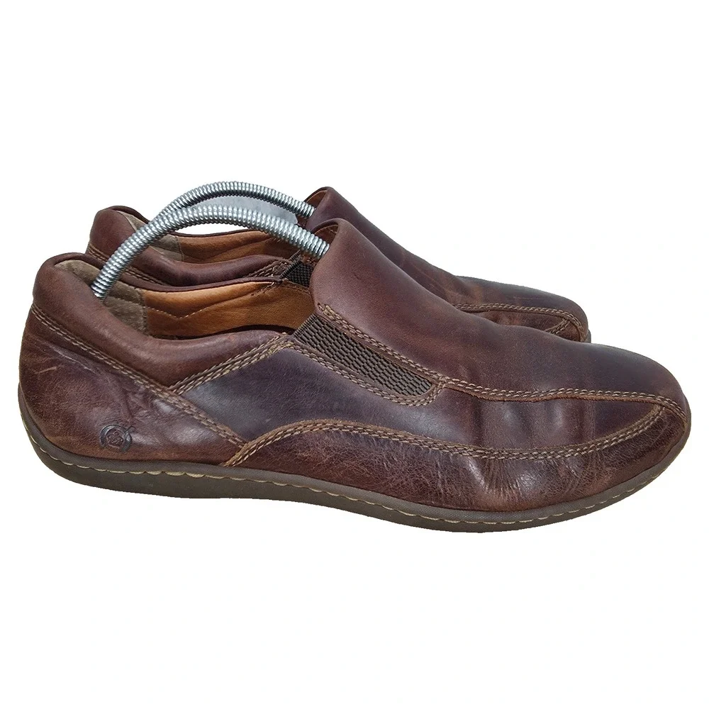 Born Loafers Mens 12 M Brown Leather Blast Slip On Casual Comfort Shoes